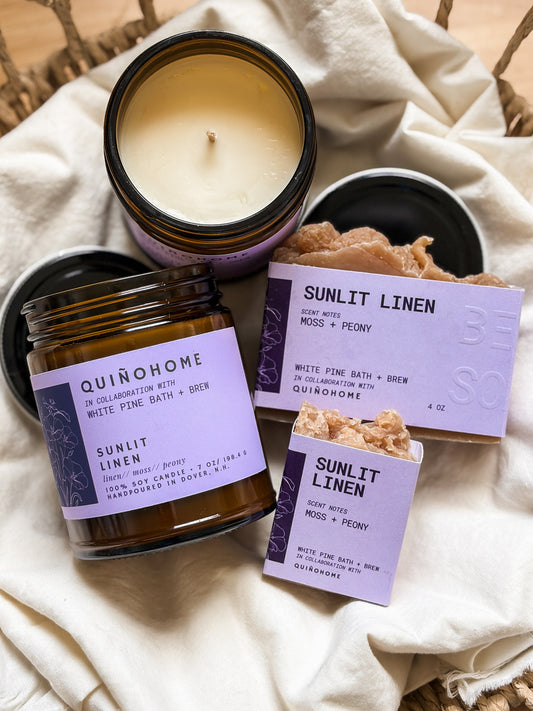 Sunlit Linen Candle & Beer Soap Bundle